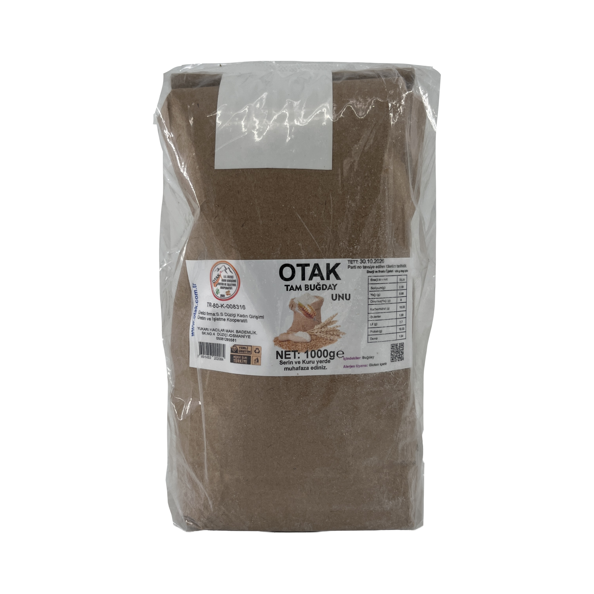 Düziçi Otak Taş Değirmen Kepekli Buğday Unu 1000 Gr