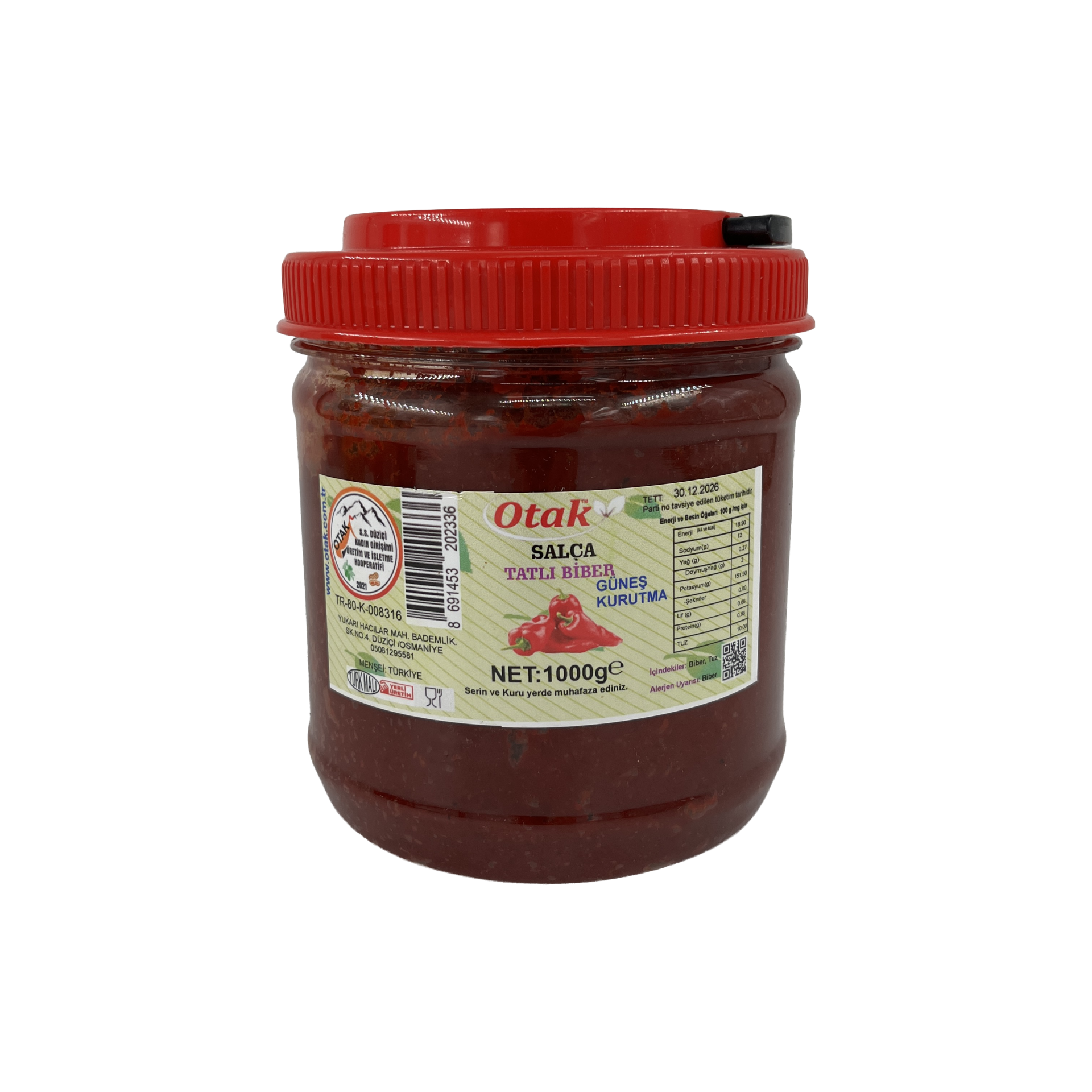 Düziçi Otak Biber Salçası Ev Yapımı Tatlı 1000 Gr