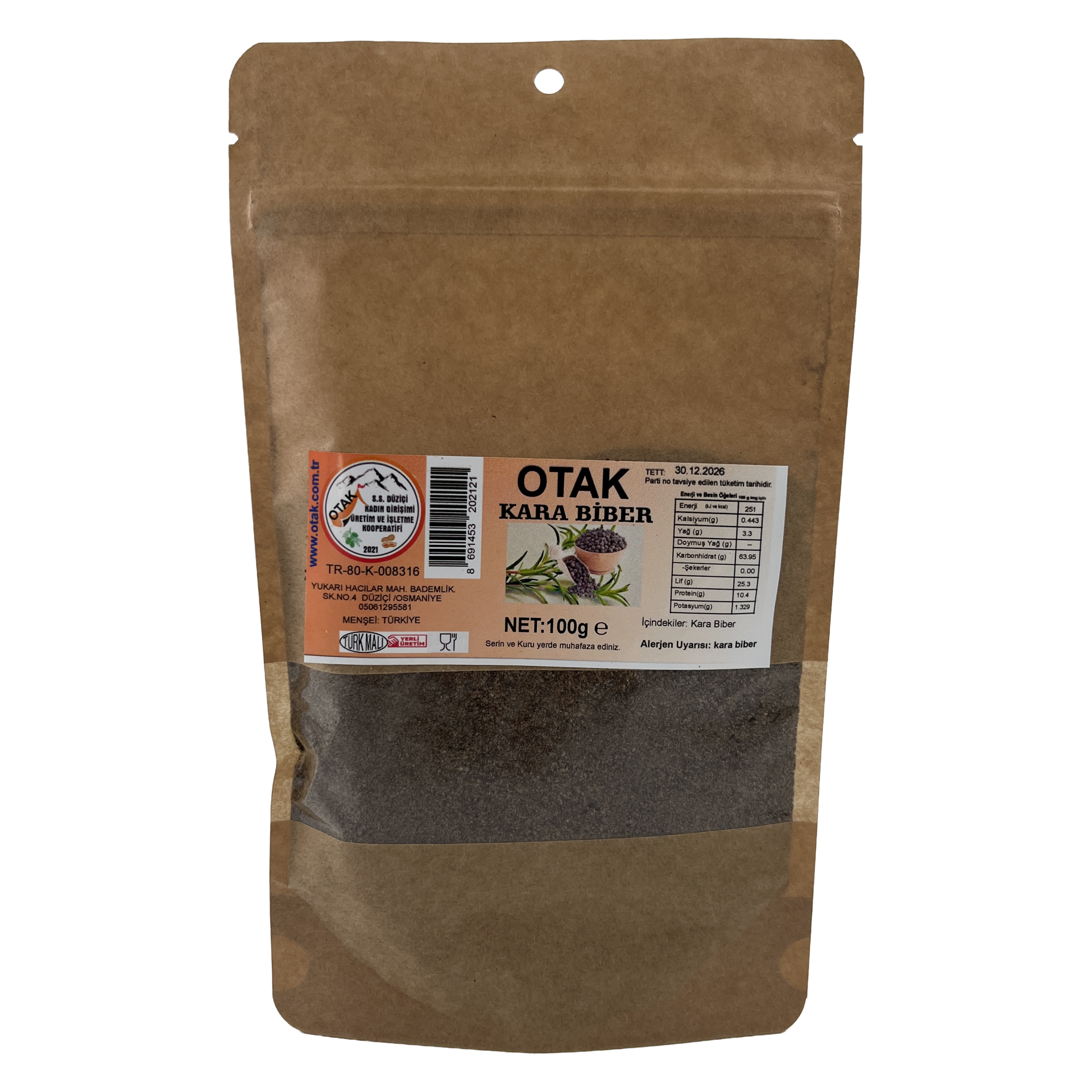 Düziçi Otak Kara Biber 100 Gr