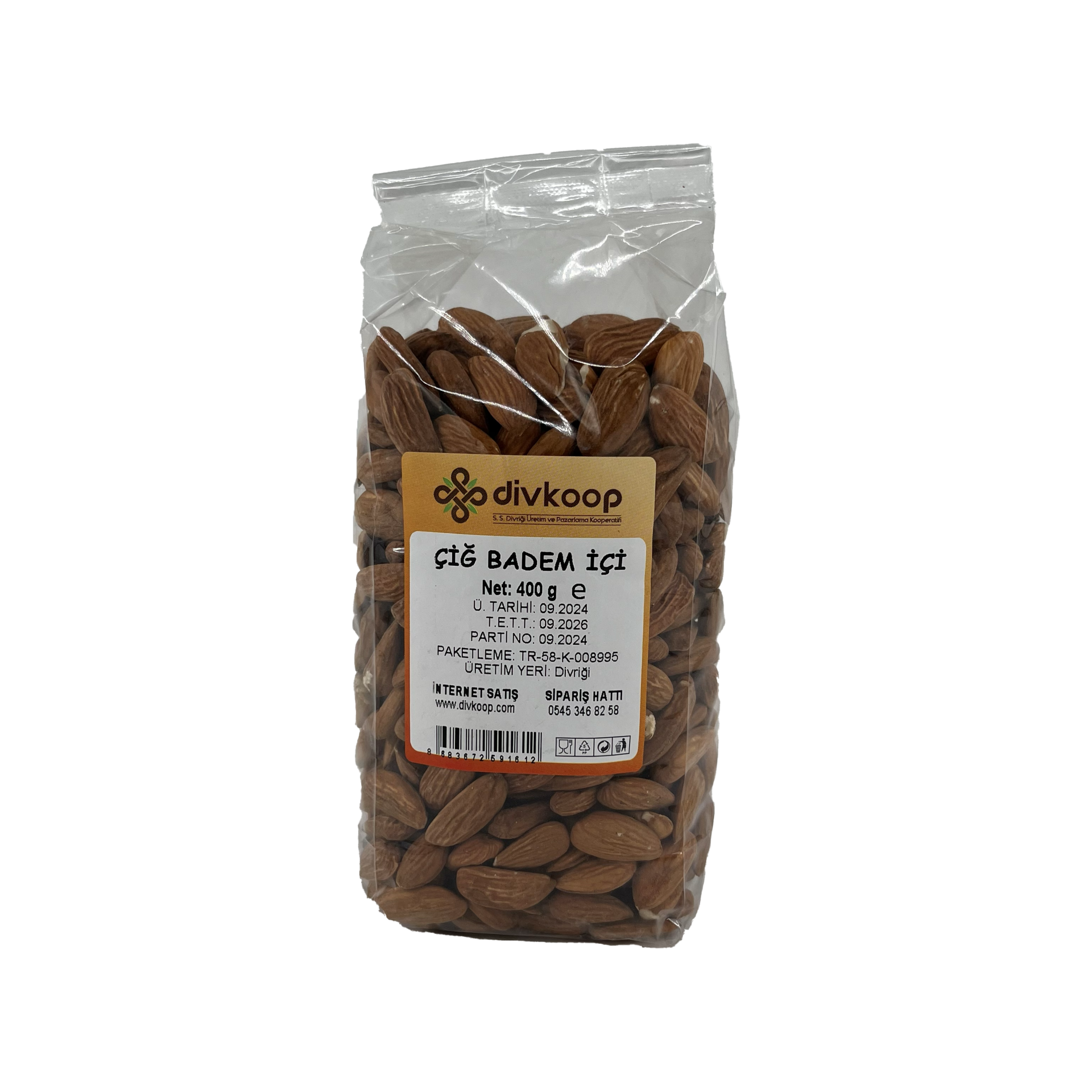 Divkoop Çiğ Badem İçi 400 Gr