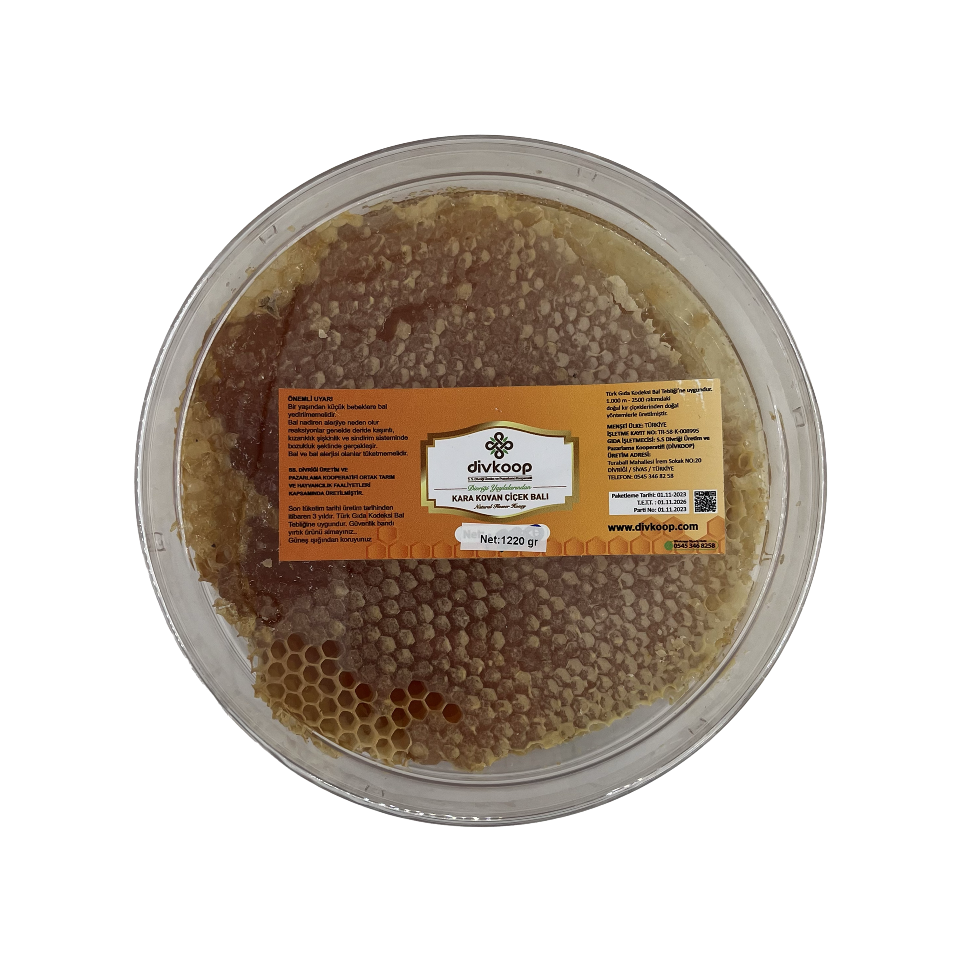 Divkoop Karakovan Petek Çiçek Balı 1300 - 1500 Gr