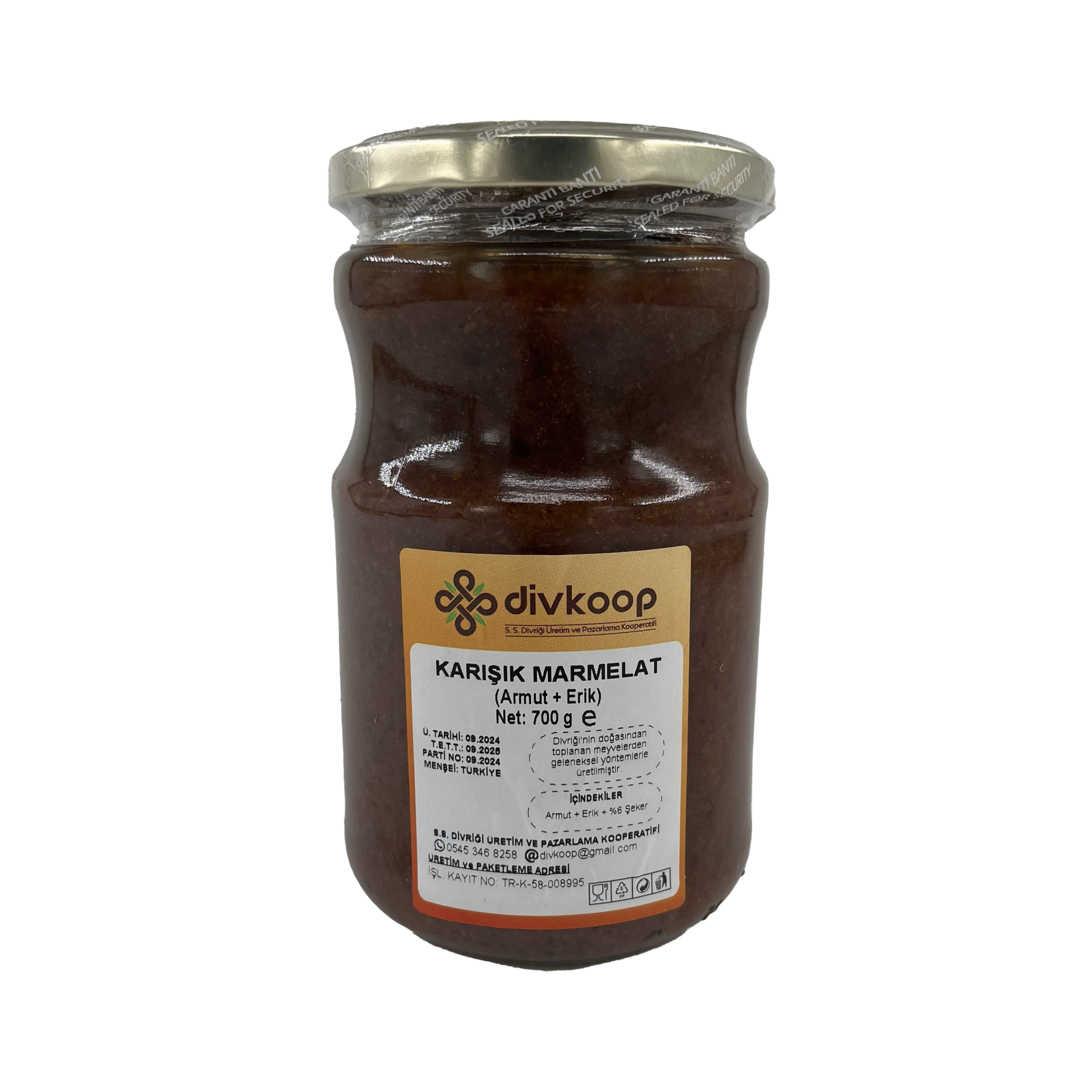 Divkoop Karışık Marmelat (Armut + Erik) 700 Gr