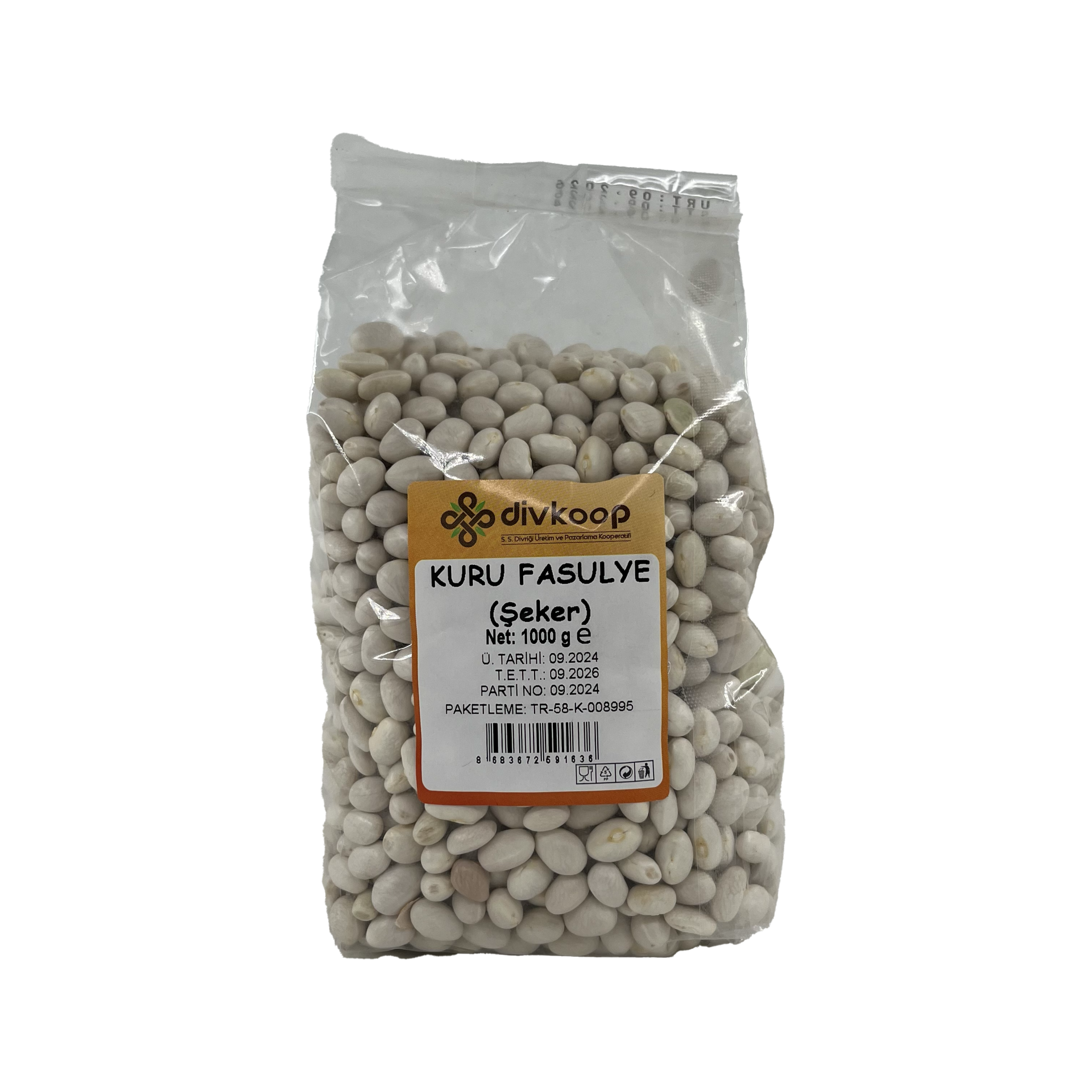 Divkoop  Kuru Fasulye (Şeker) 1000 Gr