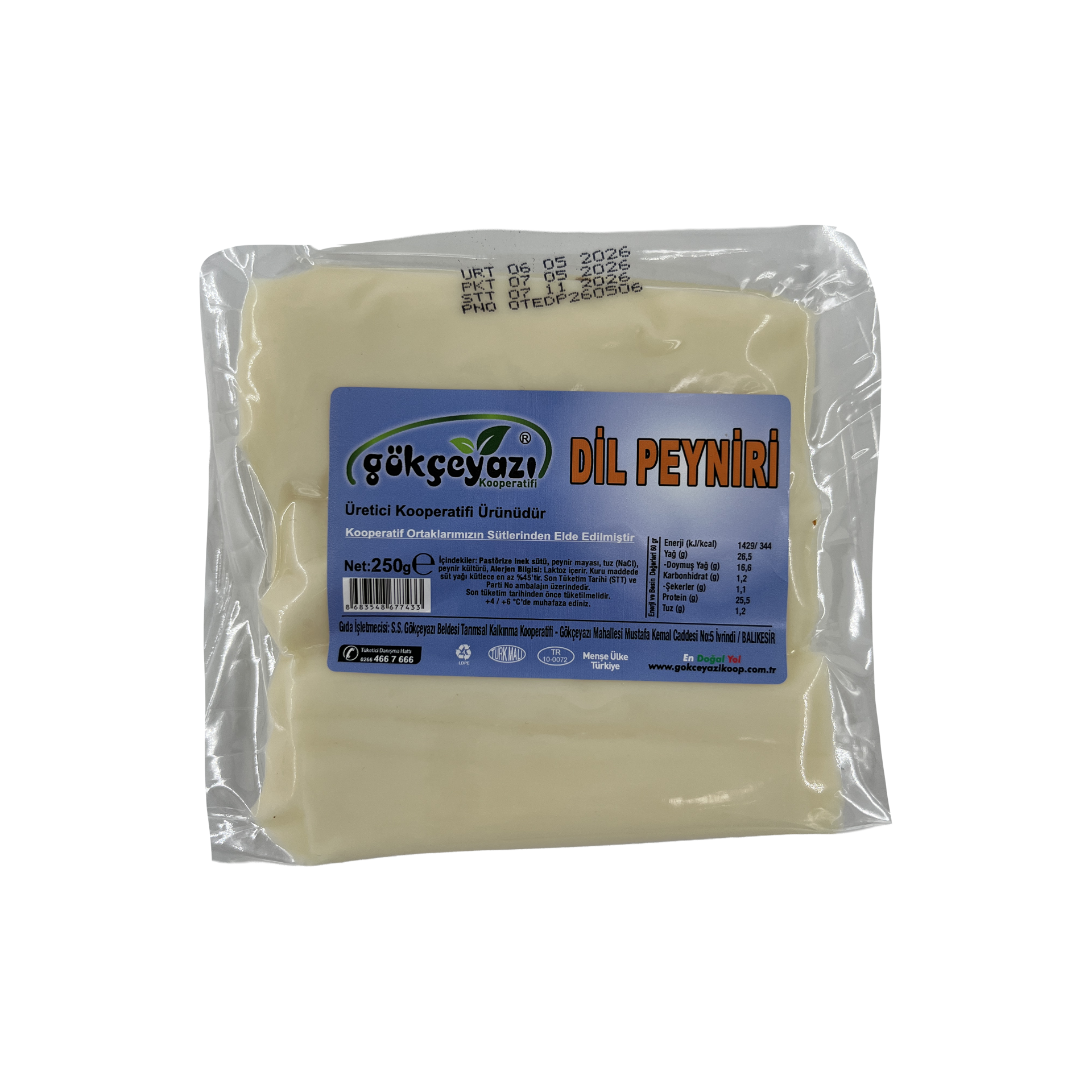 Gökçeyazı Dil Peyniri 250 Gr