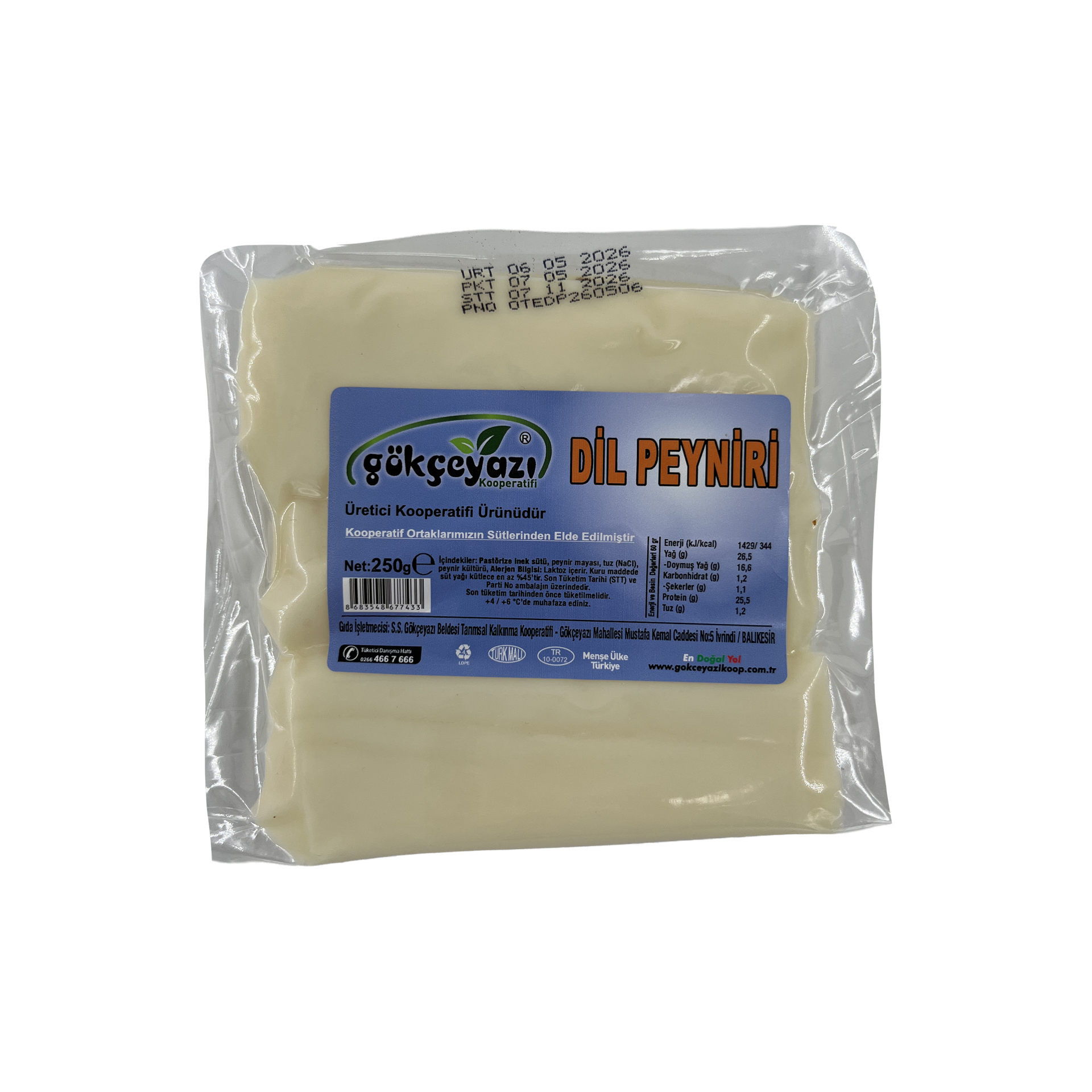 Gökçeyazı Dil Peyniri 250 Gr
