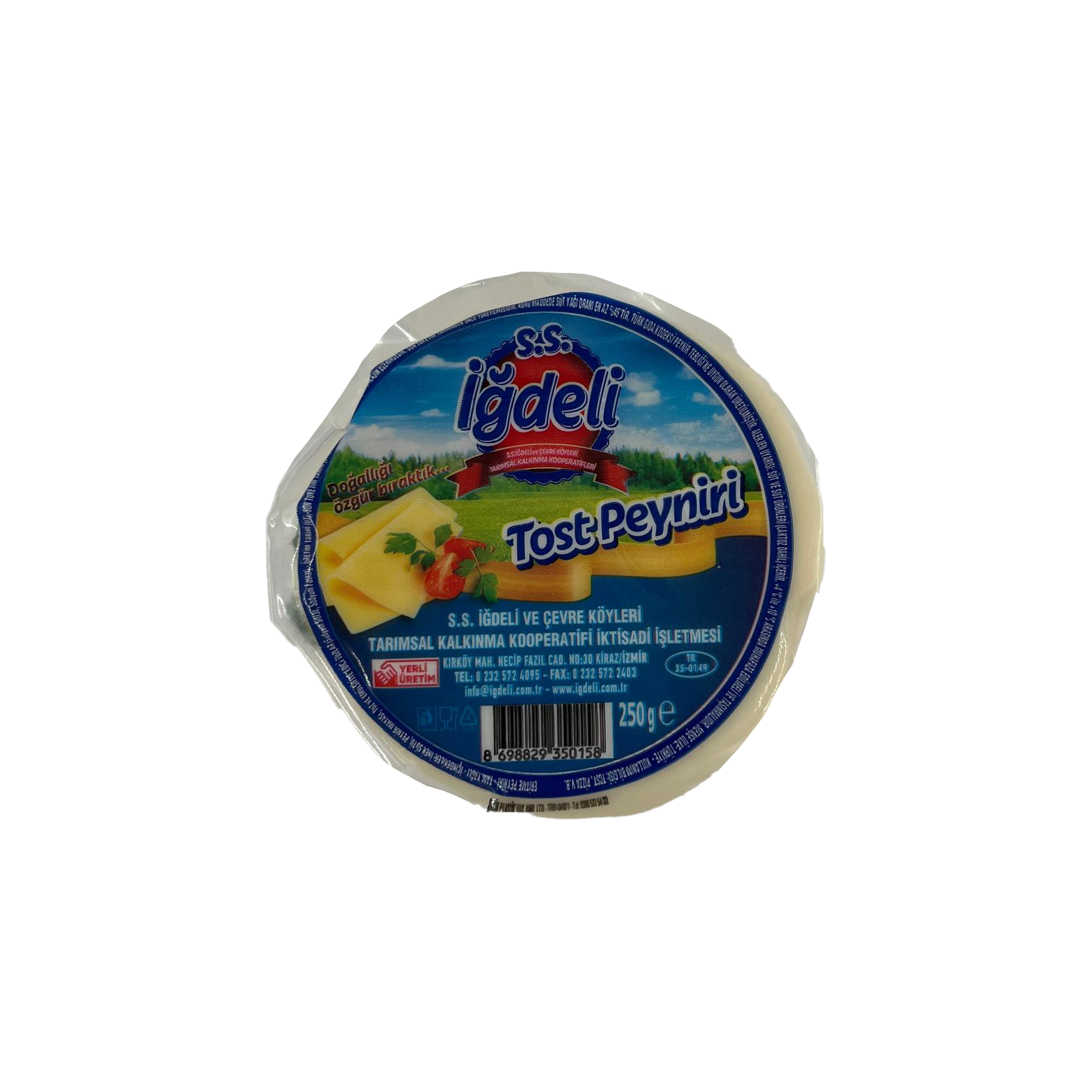 İğdeli Eritme Tost Peyniri (Tam Yağlı) 250 Gr