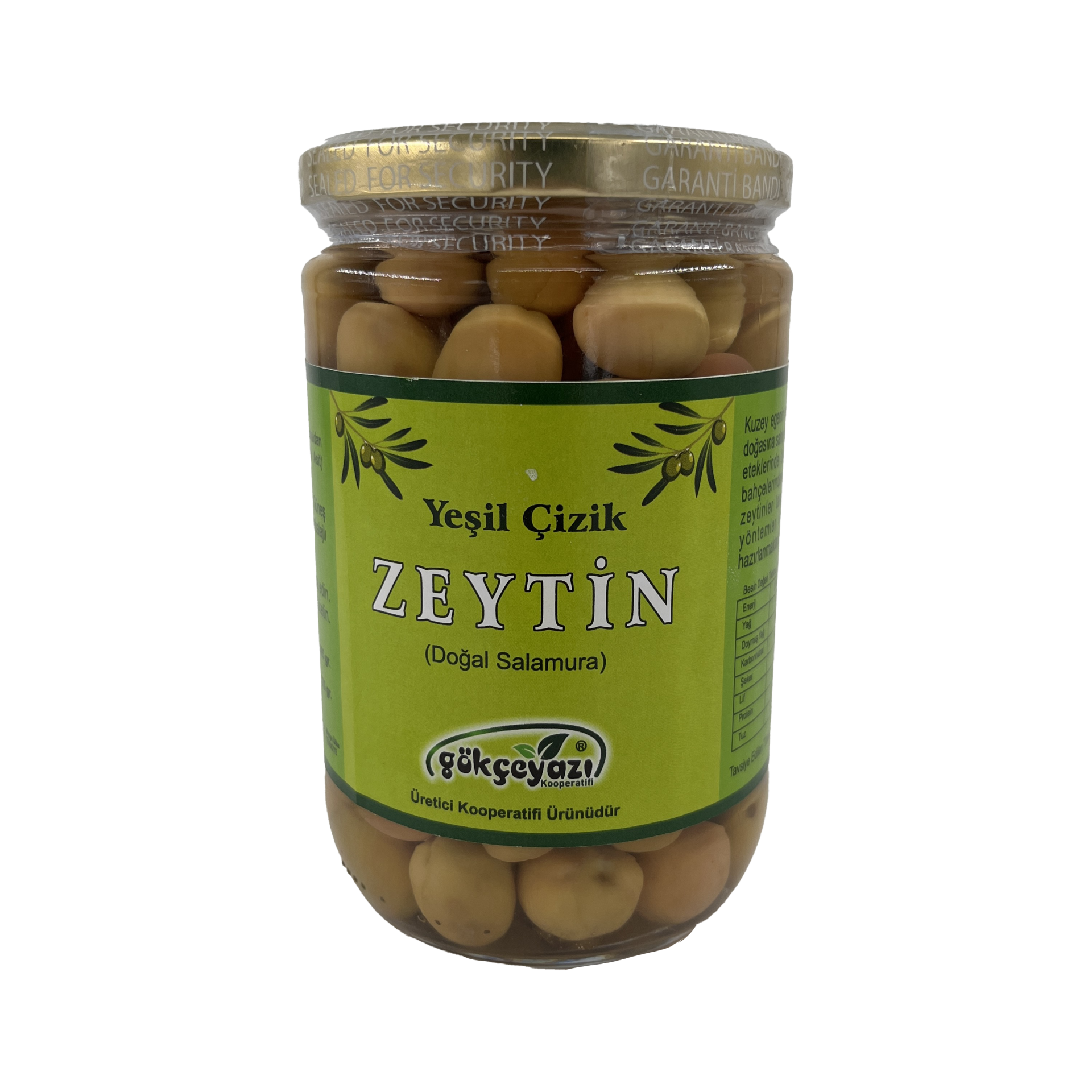 Gökçeyazı Yeşil Çizik Zeytin 665 Gr