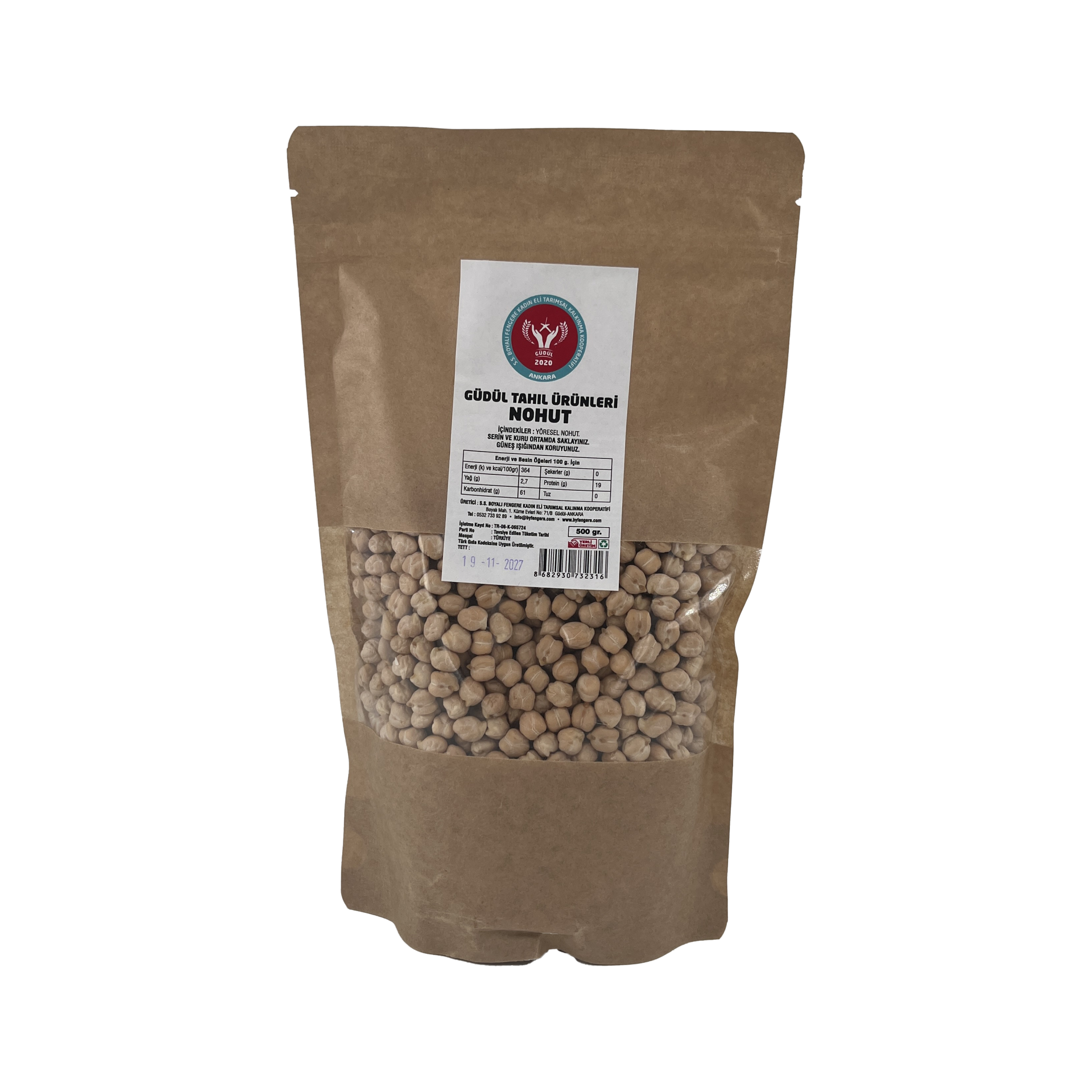 Boyalı Fengere Güdül Tahıl Ürünleri  Nohut 500 Gr