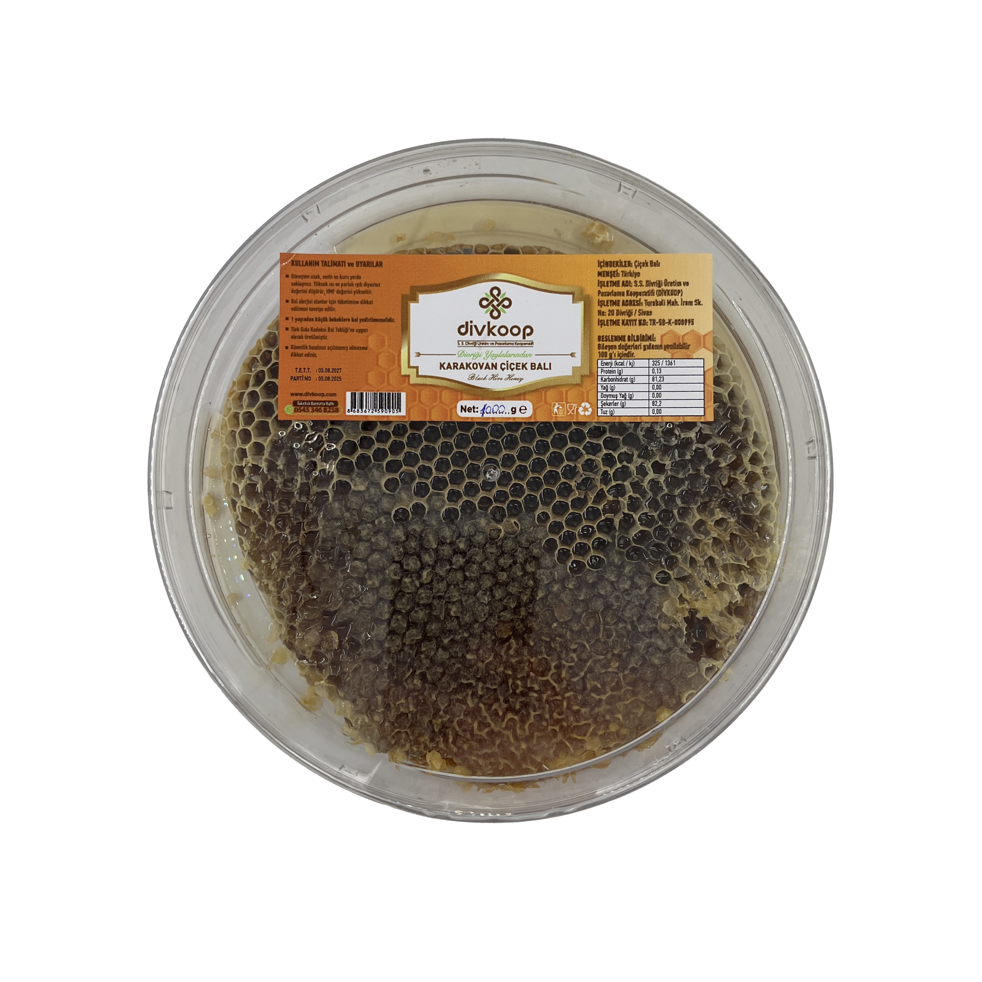 Divkoop Karakovan Petek Çiçek Balı 1000 Gr