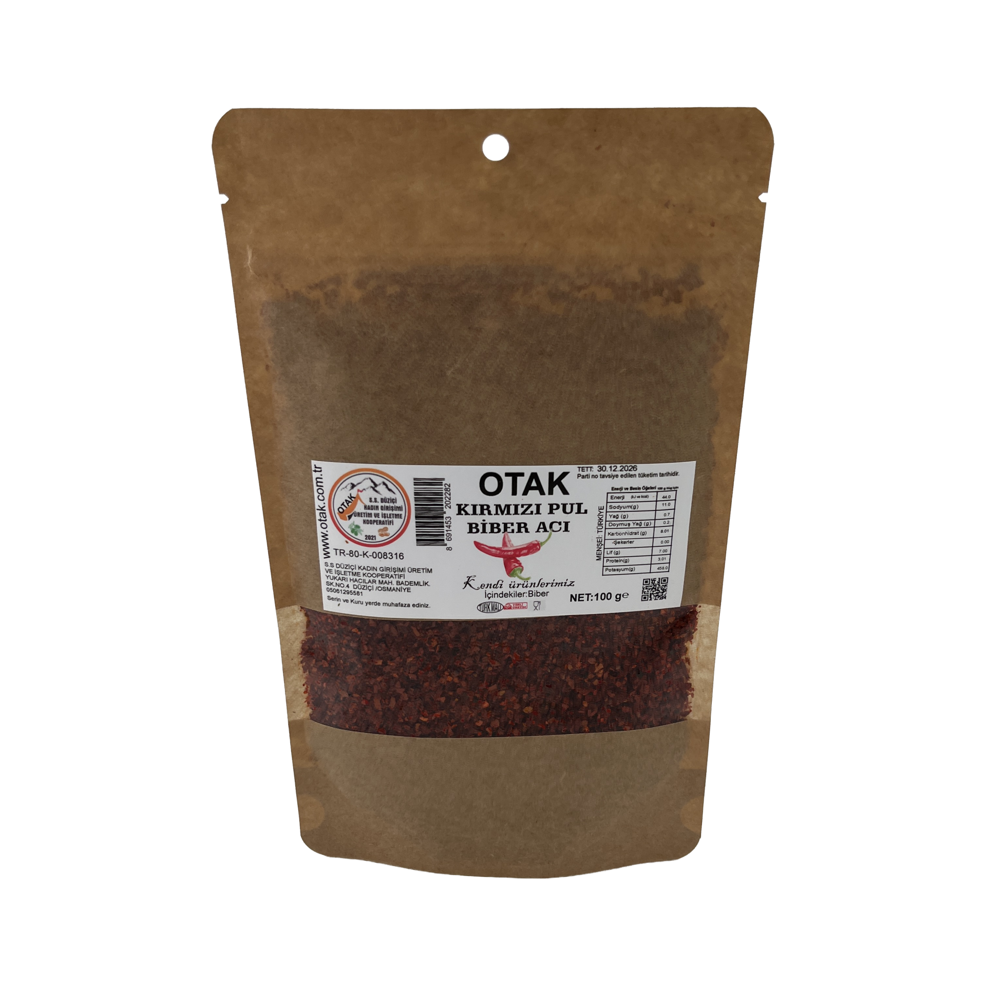 Düziçi Otak Kırmızı Pul Biber Acı 100 Gr