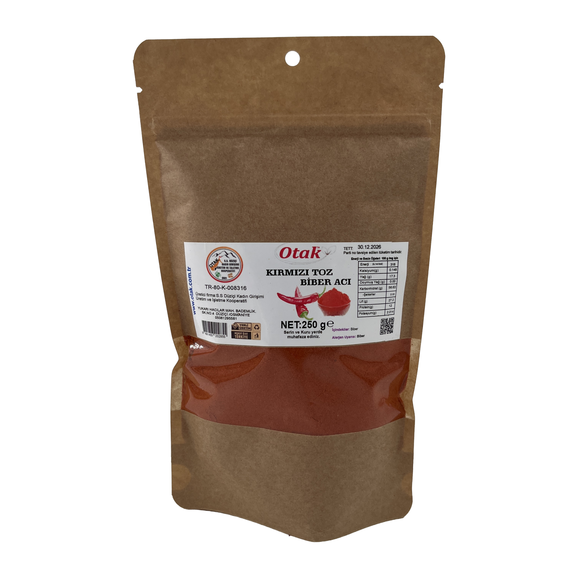 Düziçi Otak Kırmızı Toz Biber Acı 250 Gr
