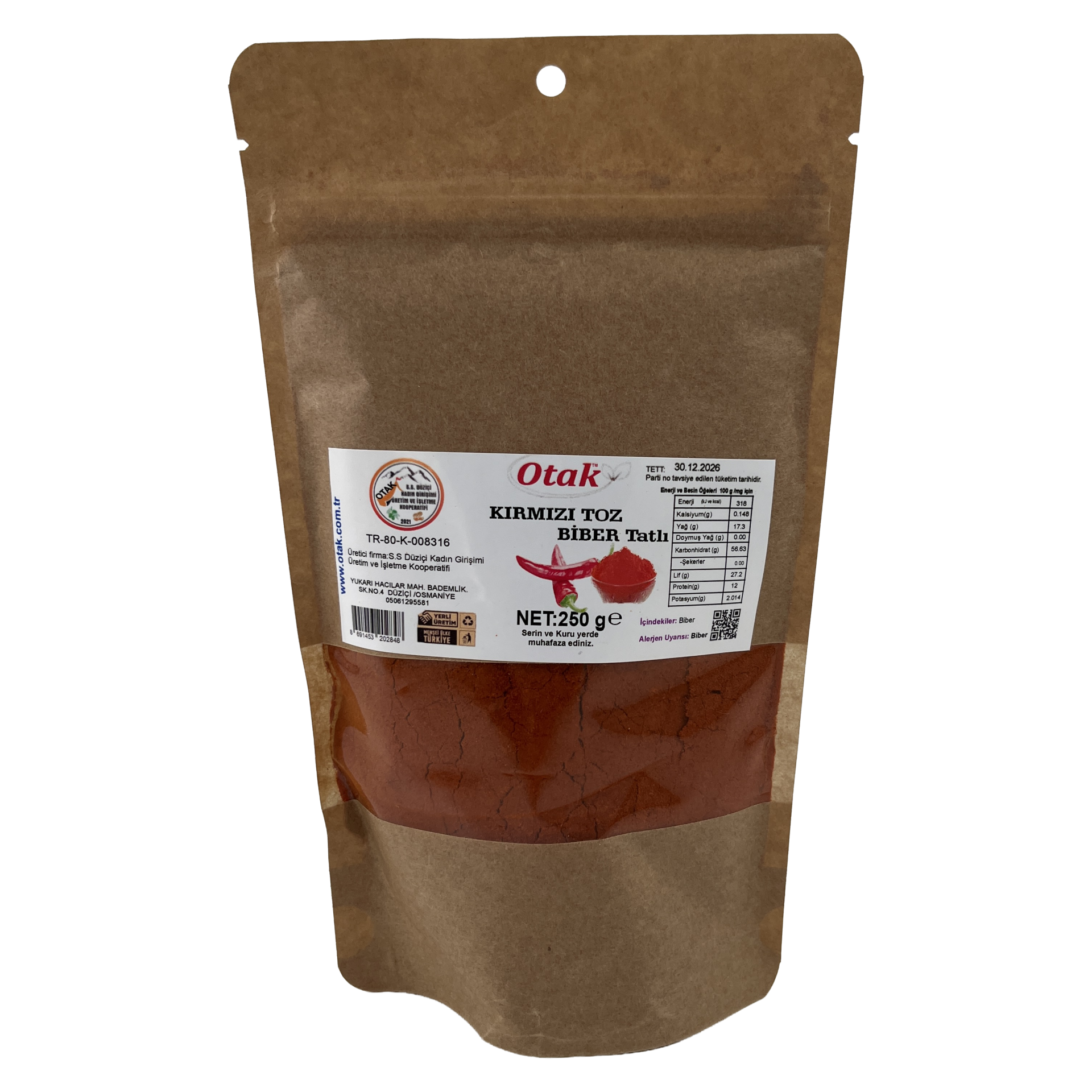 Düziçi Otak Kırmızı Toz Biber Tatlı 250 Gr