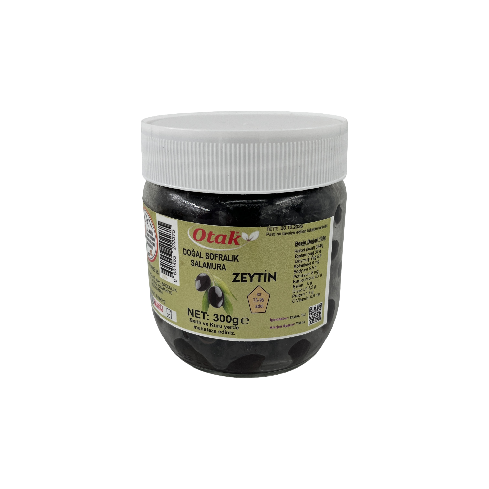 Düziçi Otak Salamura Siyah Zeytin 300 Gr