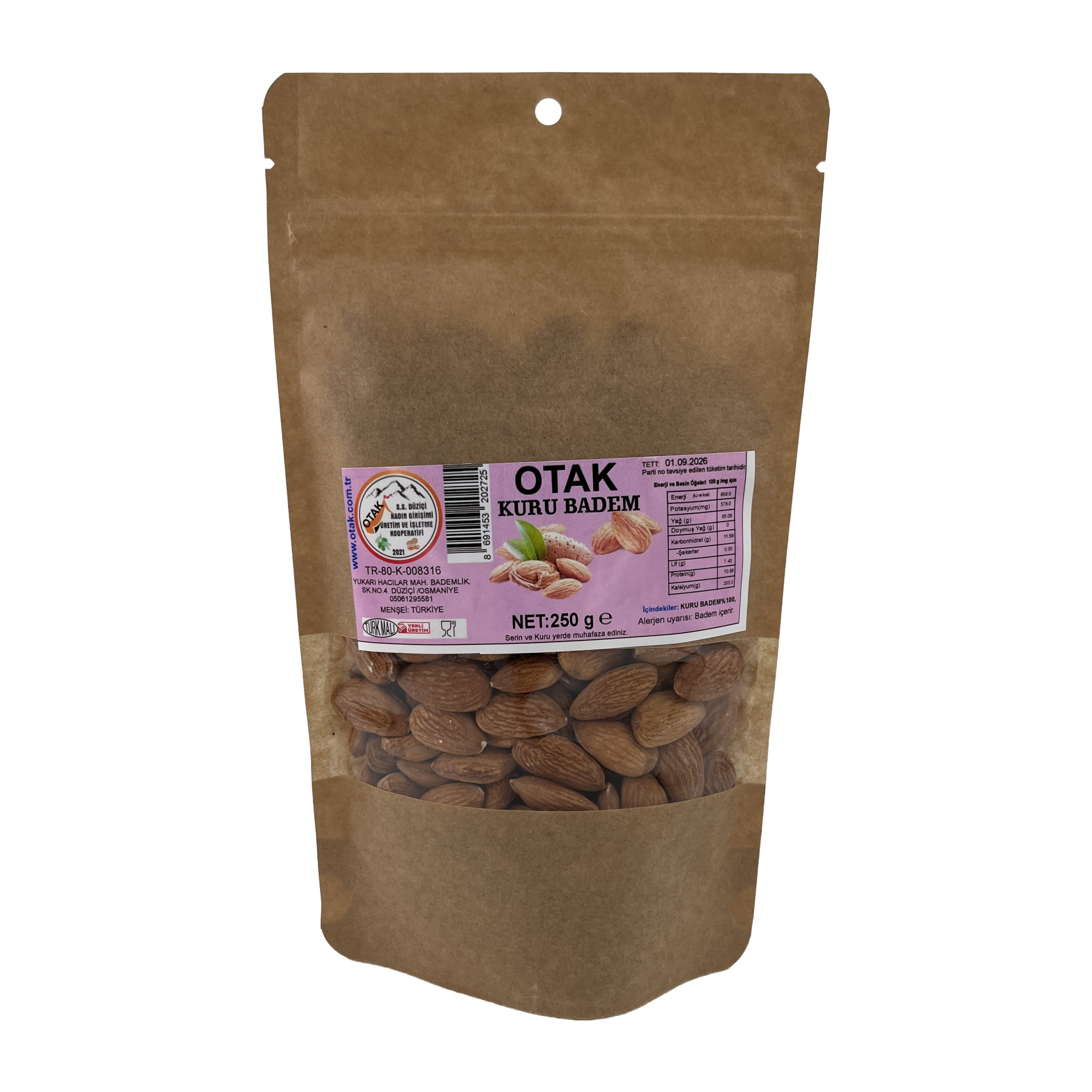 Düziçi Otak Kuru Badem 250 Gr