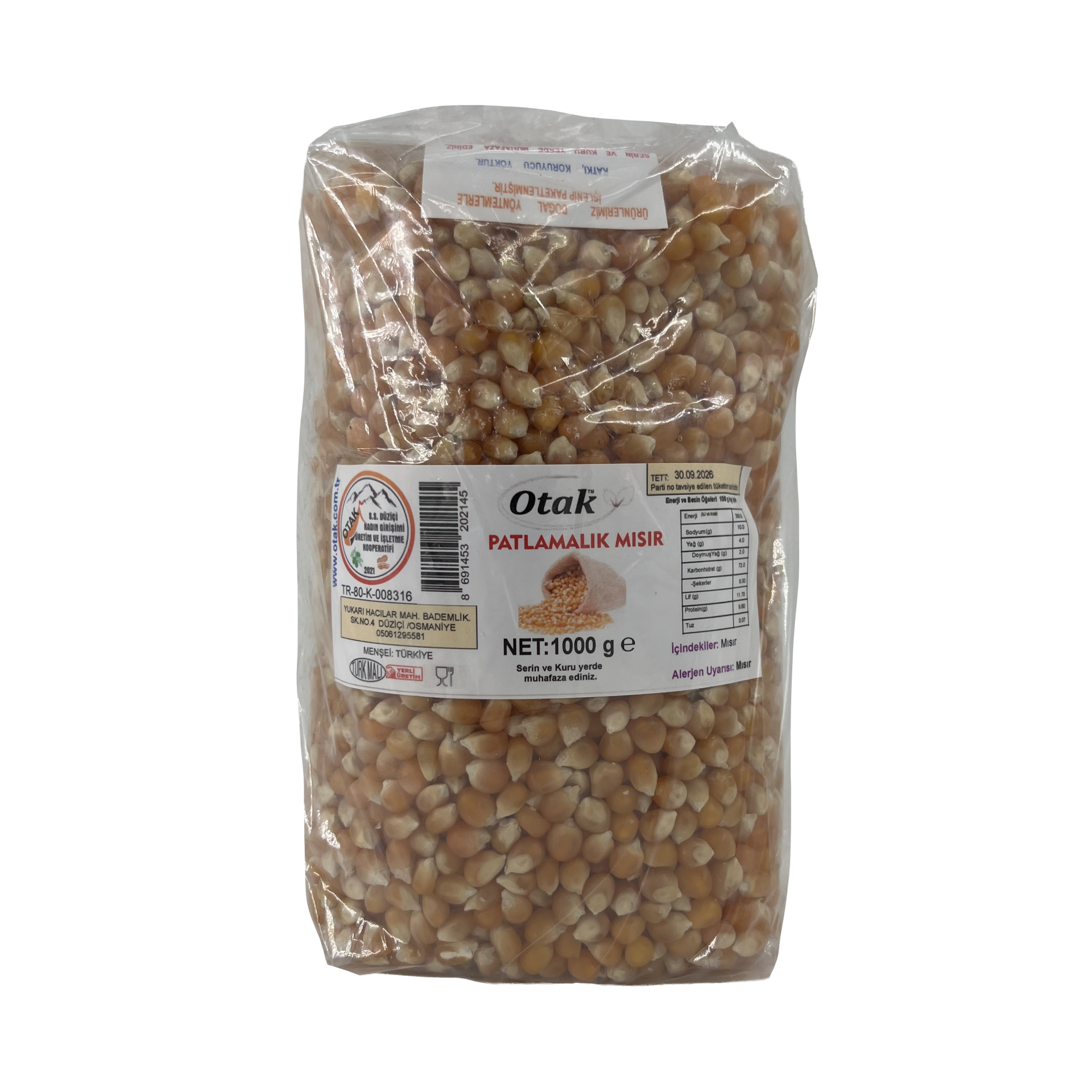 Düziçi Otak Patlamalık Mısır 1000 Gr