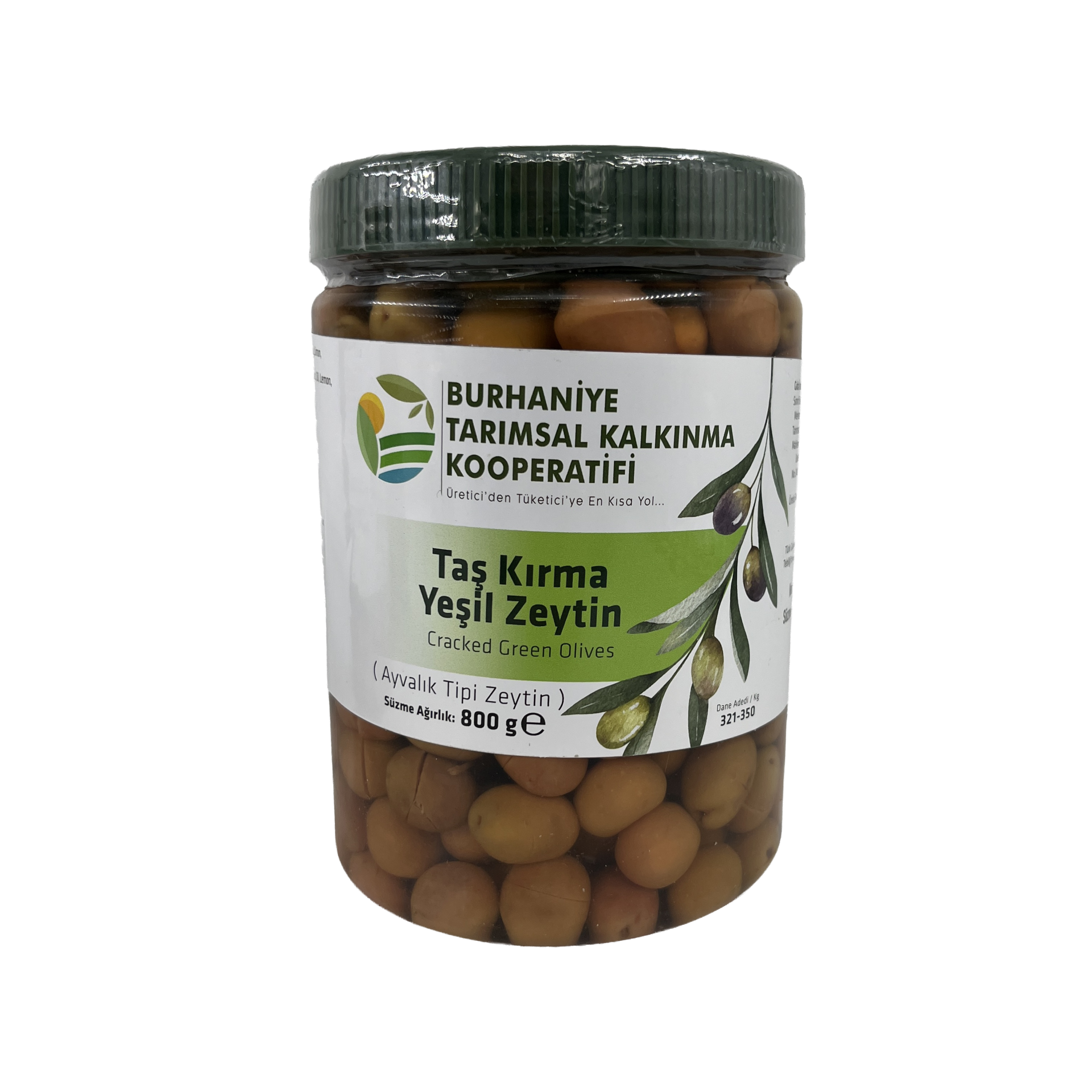 Burhaniye Taş Kırma Yeşil Zeytin 800 Gr