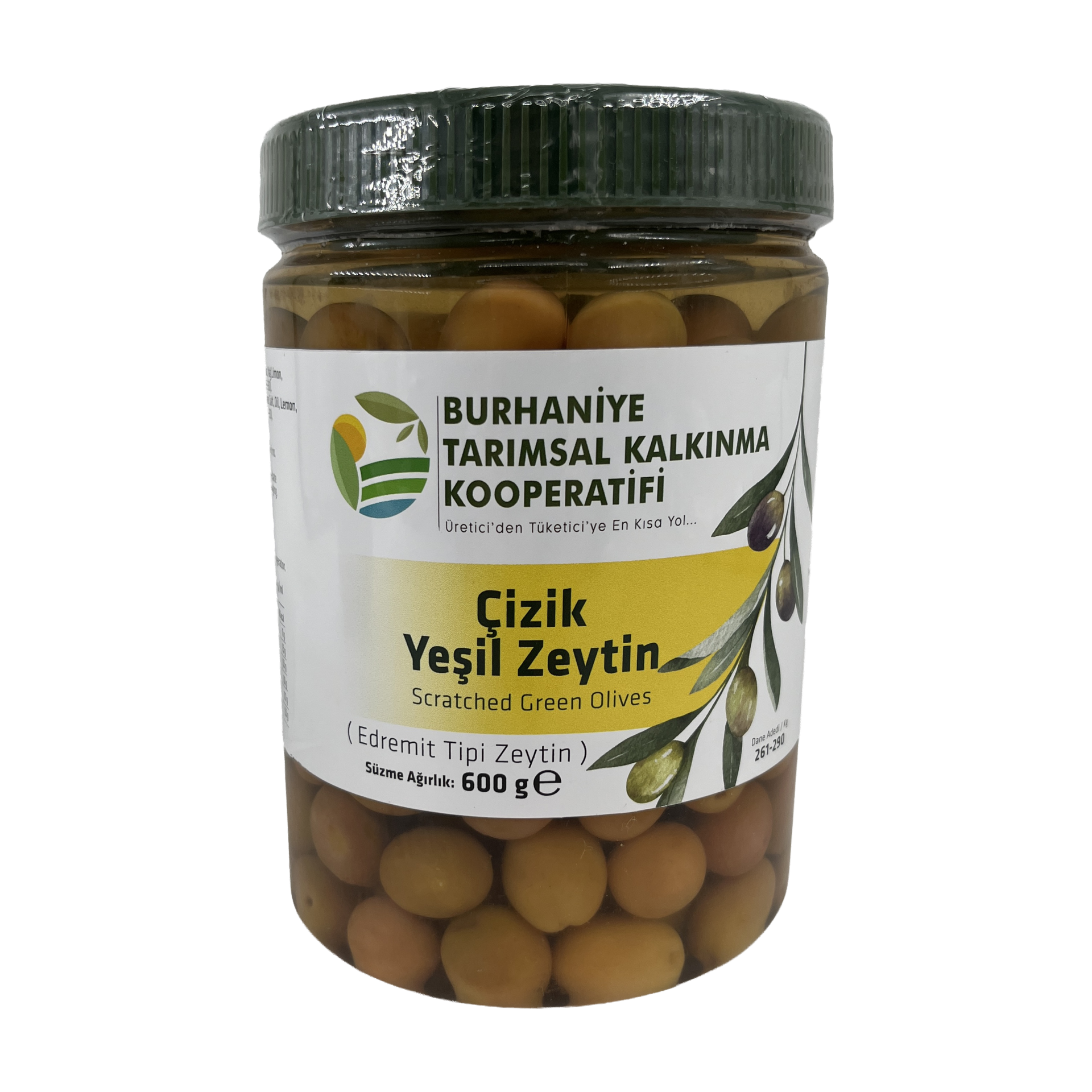 Burhaniye Çizik Yeşil Zeytin 600 Gr