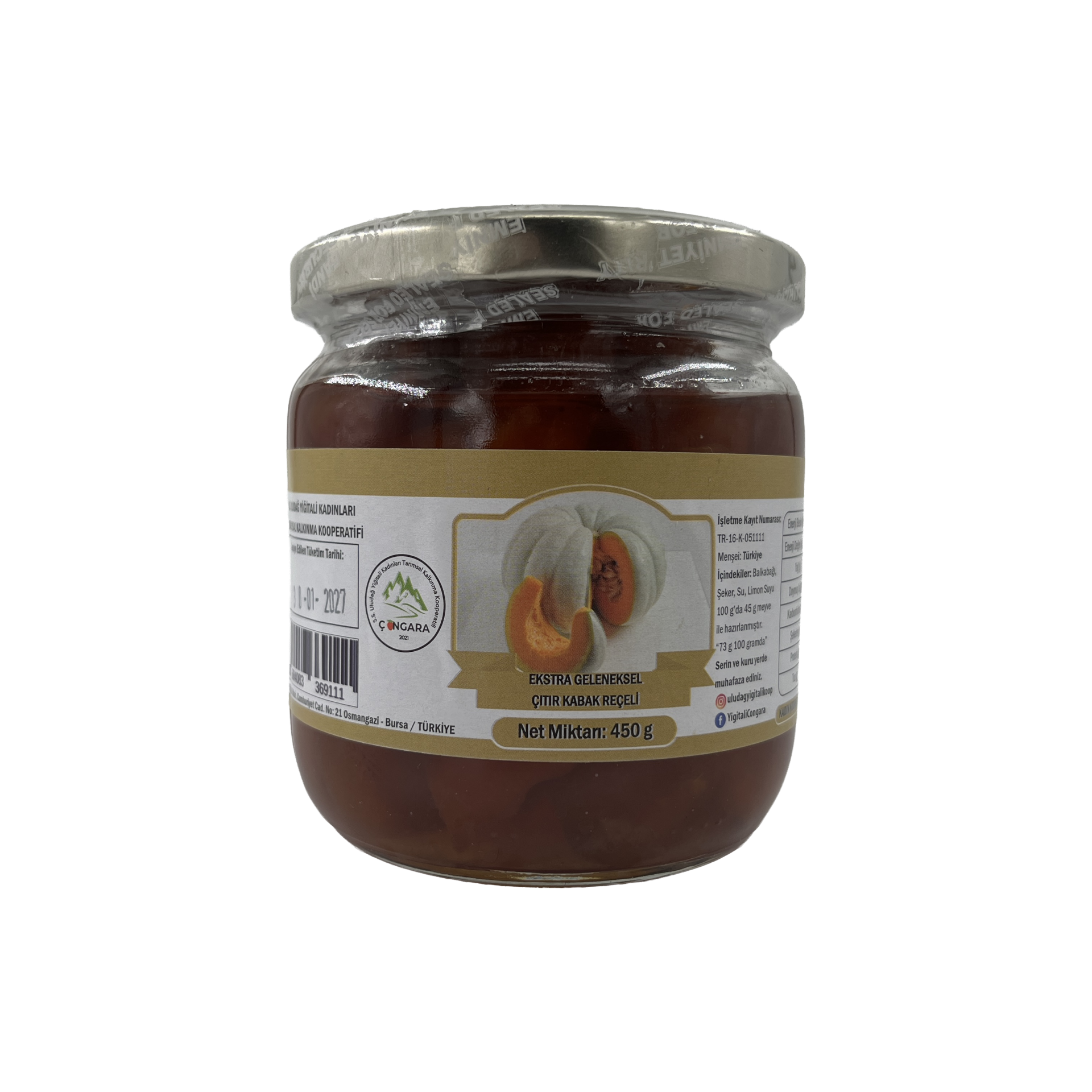 Uludağ Yiğitali Çıtır Kabak Reçeli 450 Gr