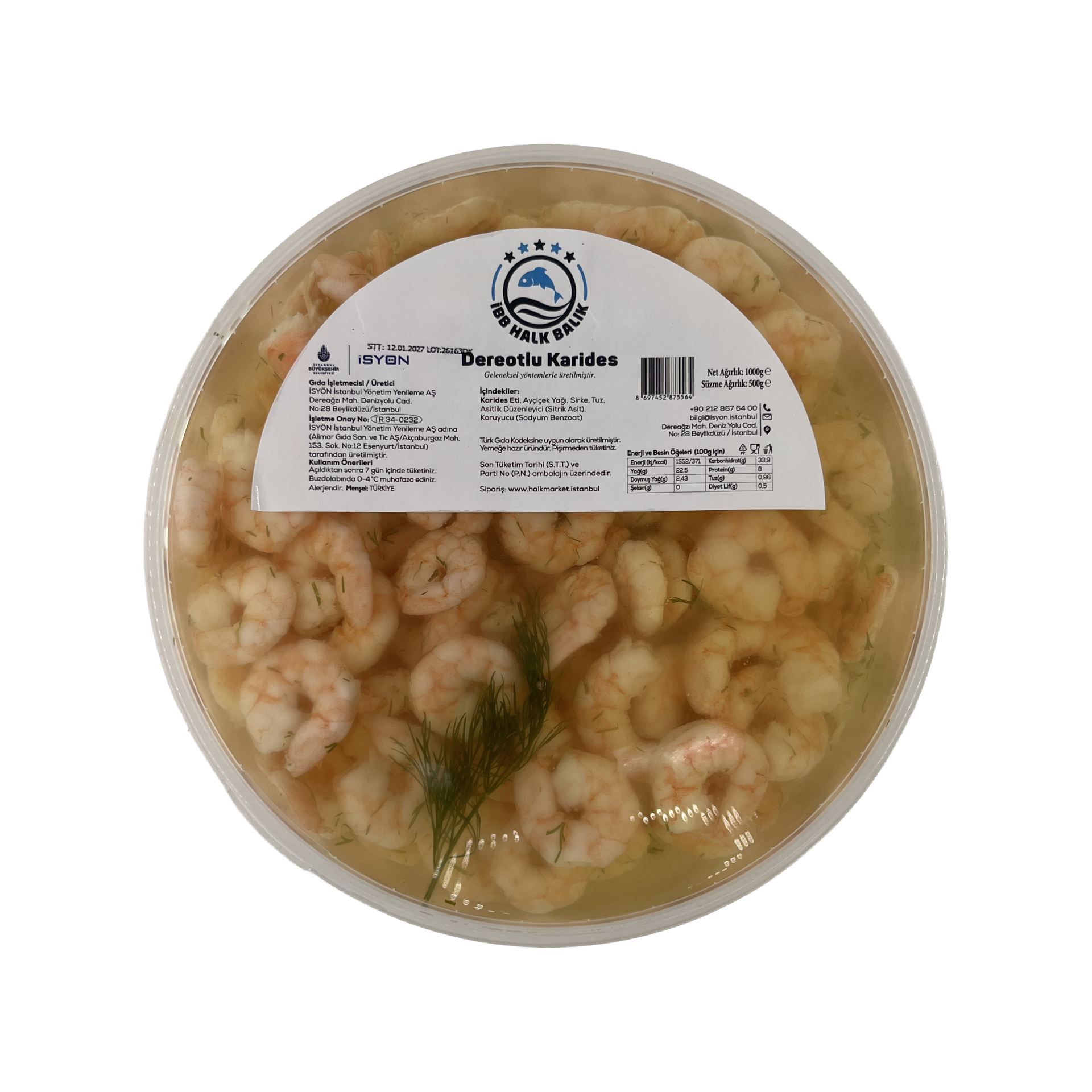 Karides Dereotlu Deniz Mahsülleri Salatası 1000 Gr