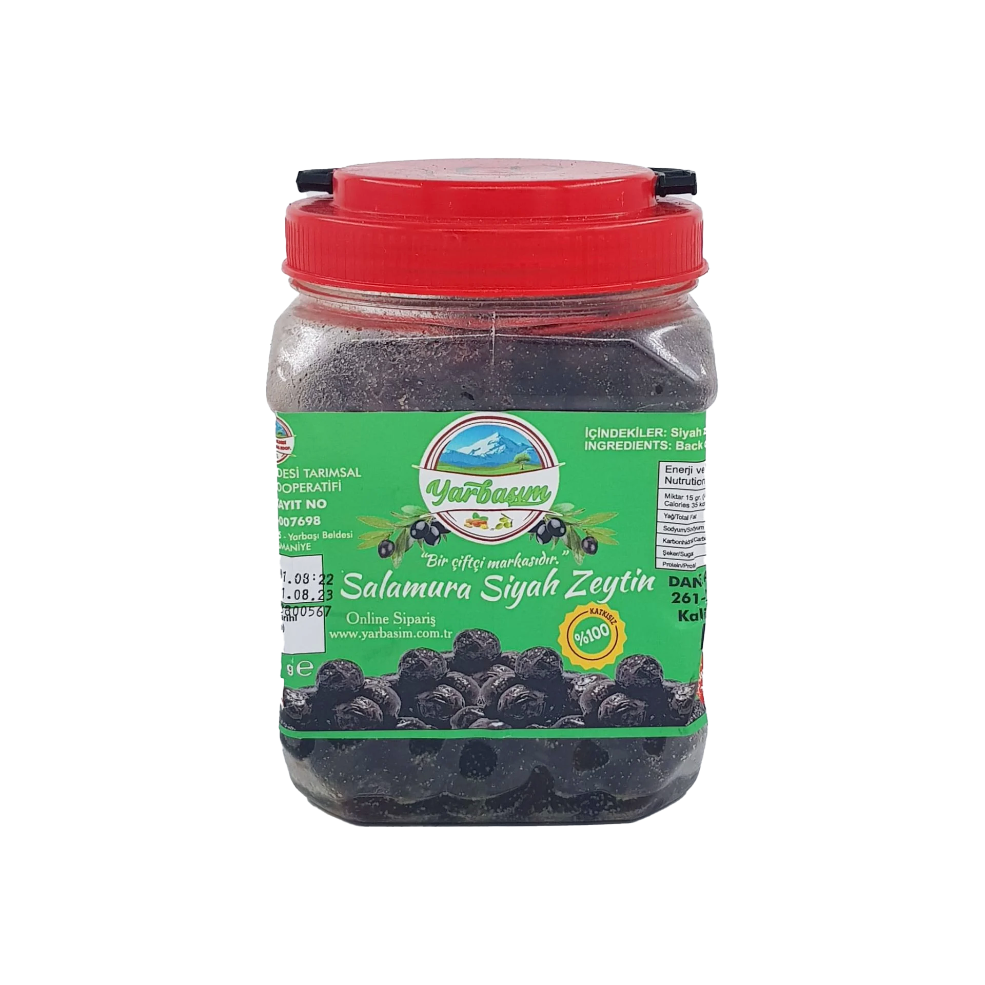 Yarbaşım Salamura Siyah Zeytin (261-290 Kalibre) 1 Kg