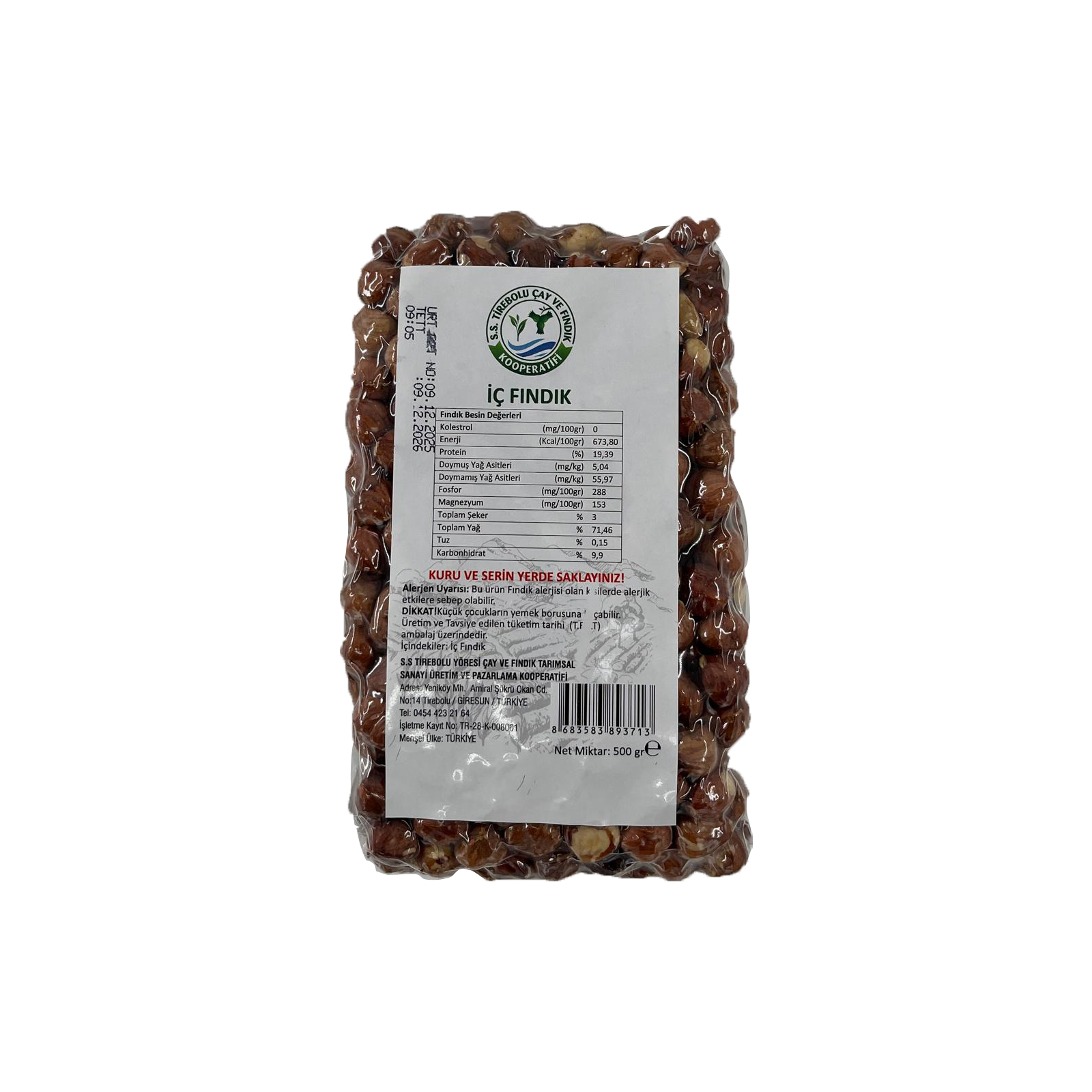 Tirebolu İç Fındık 500 Gr