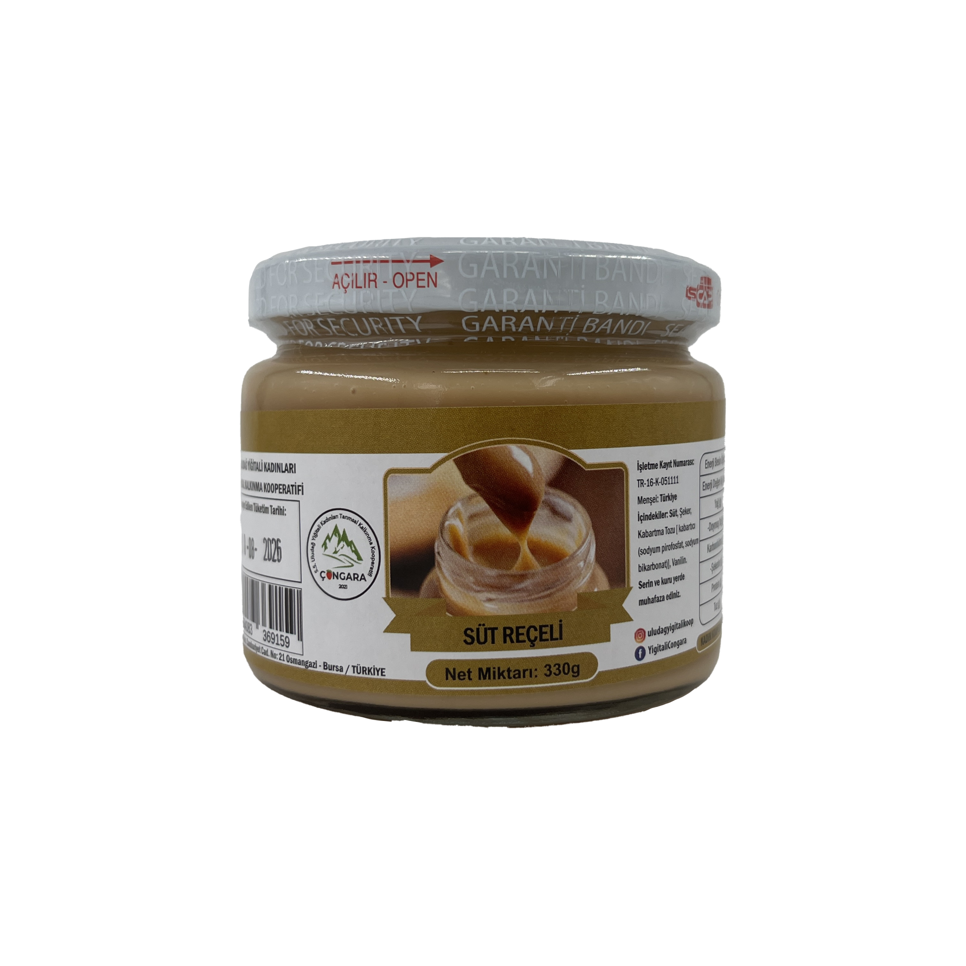 Uludağ Yiğitali Süt Reçeli 330 Gr