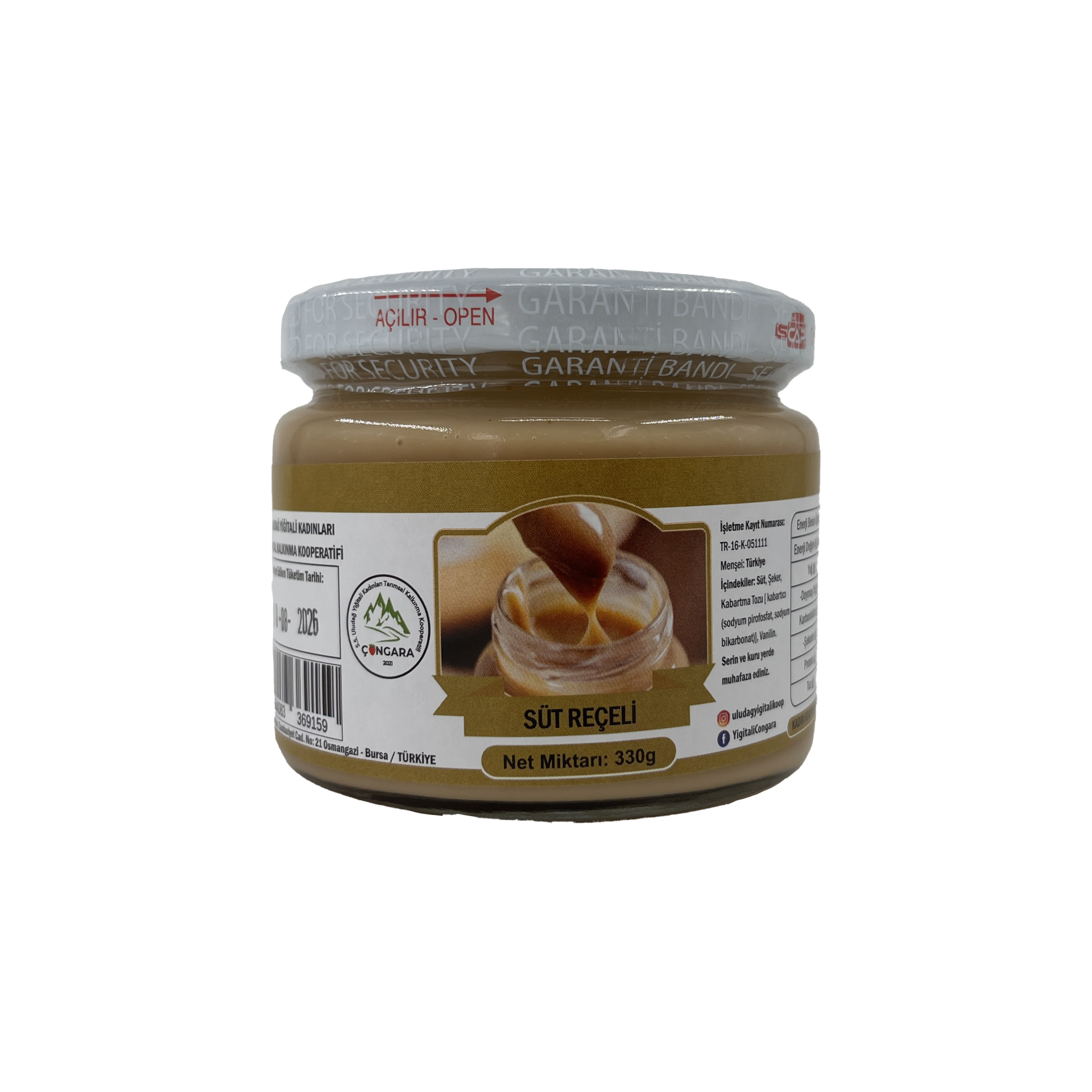 Uludağ Yiğitali Süt Reçeli 330 Gr