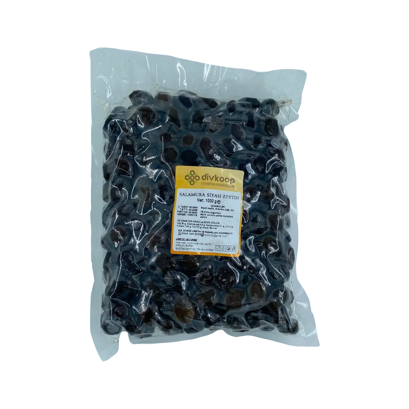 Divkoop Salamura Siyah Zeytin 1000 Gr